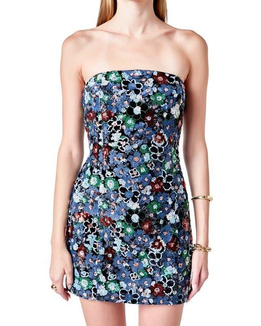 Endless Rose Women's Blue Sequin Strapless Minidress
