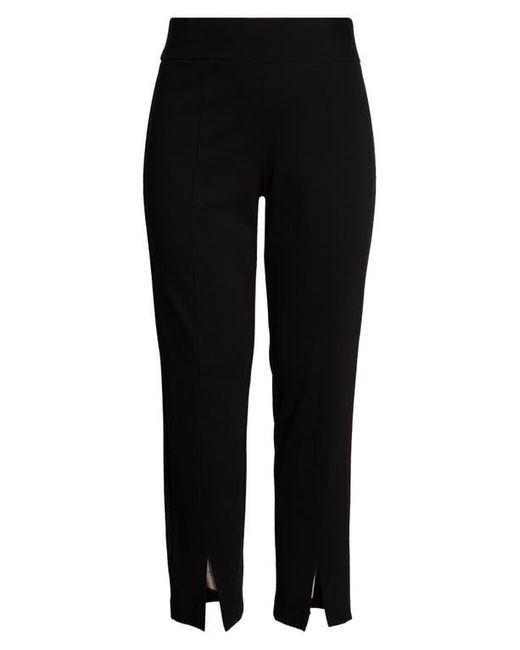 Anne Klein Black Slit Cuff Pull-On Pants