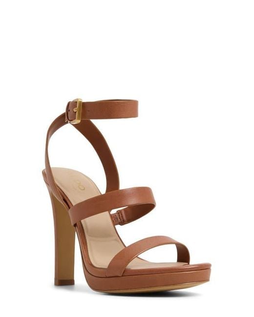 ALDO Brown Kardy Ankle Strap Platform Sandal