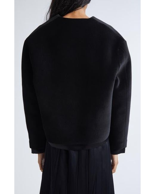 Jil Sander Black Double Layer V-Neck Sweater