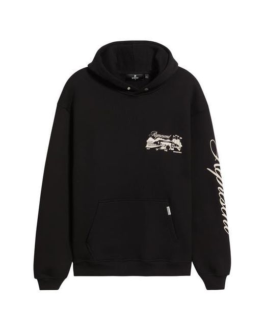 Represent Black Raceway Graphic Hoodie for men