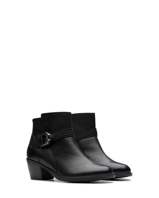 Clarks Black Neva Buckle Bootie