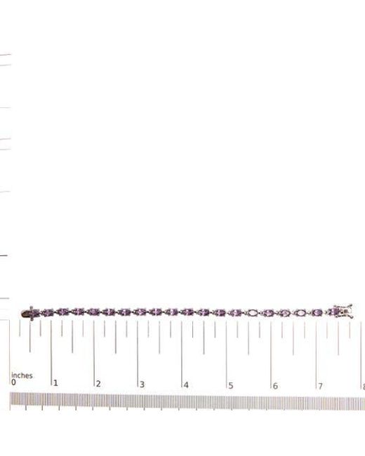 Haus of Brilliance Metallic 925 Sterling 8 1/2 Cttw Oval Shaped Amethyst Link Bracelet