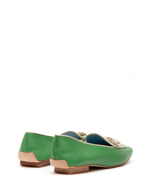 Frances Valentine Green Suzanne Bow Loafer