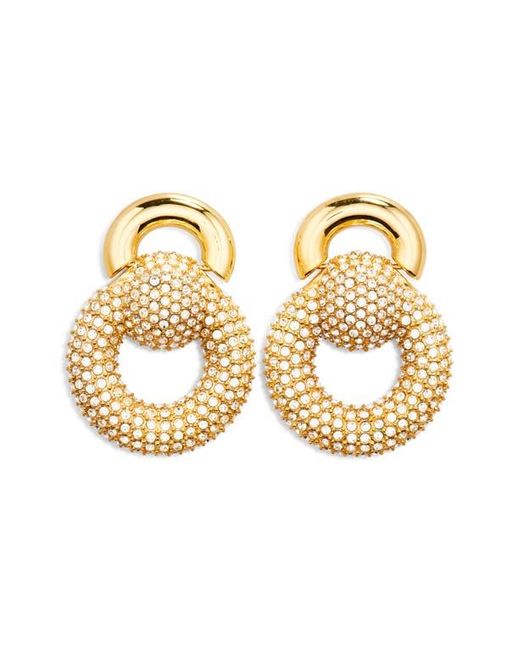 Oscar de la Renta Metallic Pavé Drop Earrings