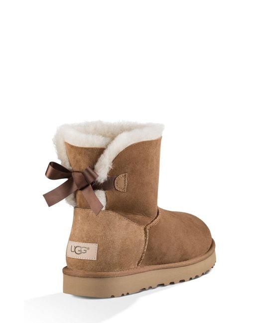 ugg bailey bow ii calf boots chestnut suede