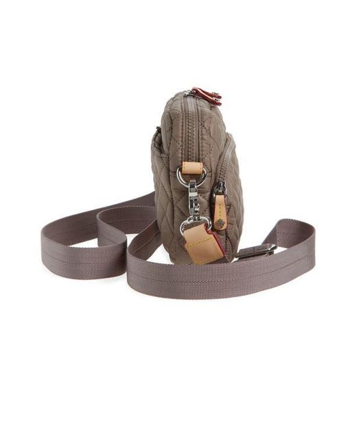 MZ Wallace Brown Small Metro Quilted Nylon Camera Bag