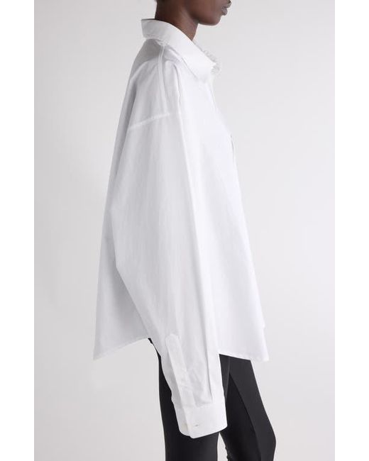 Balenciaga White Regular Cotton Button-Up Shirt