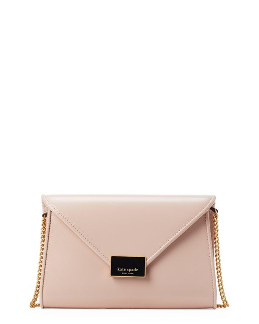 Kate Spade Medium Anna Leather Envelope Clutch in Pink | Lyst