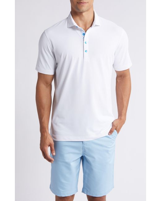 Johnnie-o White Vandalay Solid Prep-formance Polo for men