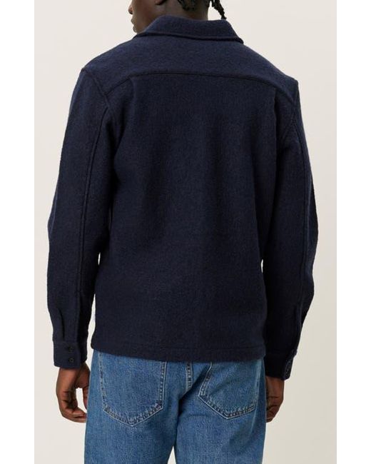 Les Deux Blue Kaleb Bouclé Shirt Jacket for men