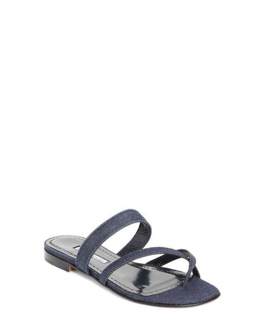 Manolo Blahnik White Susaperf Crossover Sandal