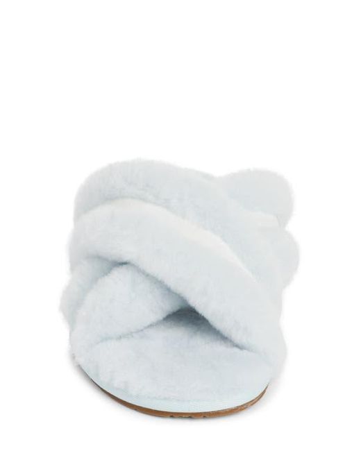 Ugg White Scuffita Genuine Shearling Slide Slipper