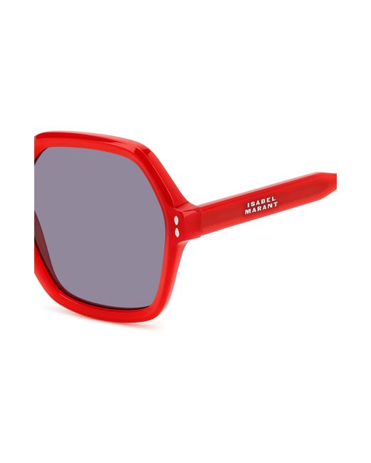 Isabel Marant Red 55mm Gradient Square Sunglasses