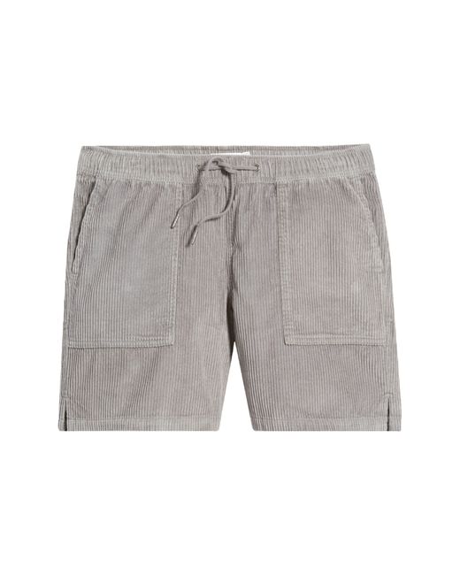 BP. Gray Elastic Waist Corduroy Shorts for men