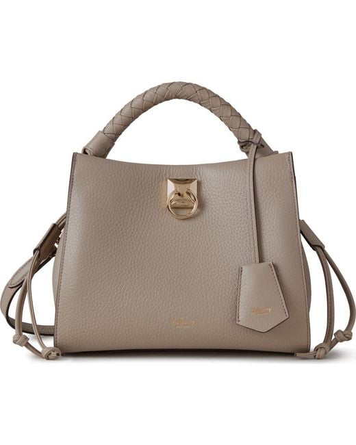 Mulberry Gray Small Iris Leather Top Handle Bag