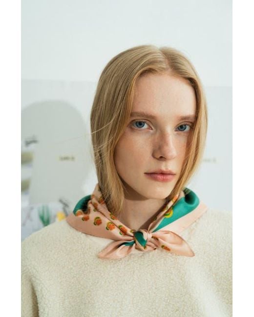 Lost Pattern Yellow Pan Pan Silk Bandana