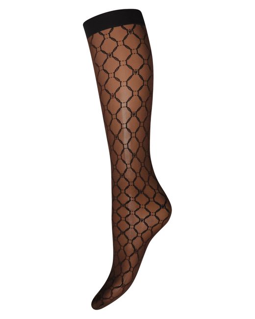 Wolford Monogram Sheer Knee High Socks in Black Lyst