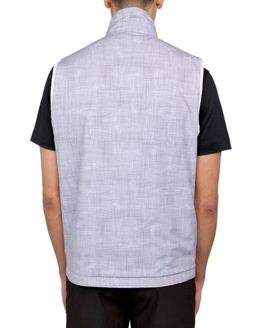Con.struct White Regular Fit Wavy Print Recycled Performance Reversible Vest for men