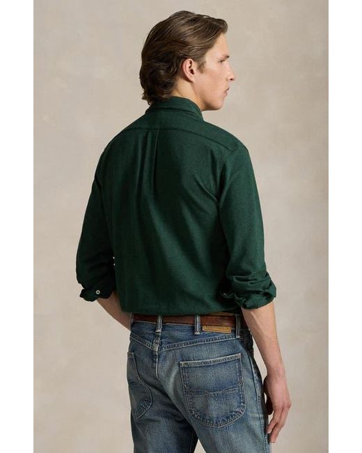 Polo Ralph Lauren Green Featherweight Stretch Cotton Piqué Button-Down Shirt for men