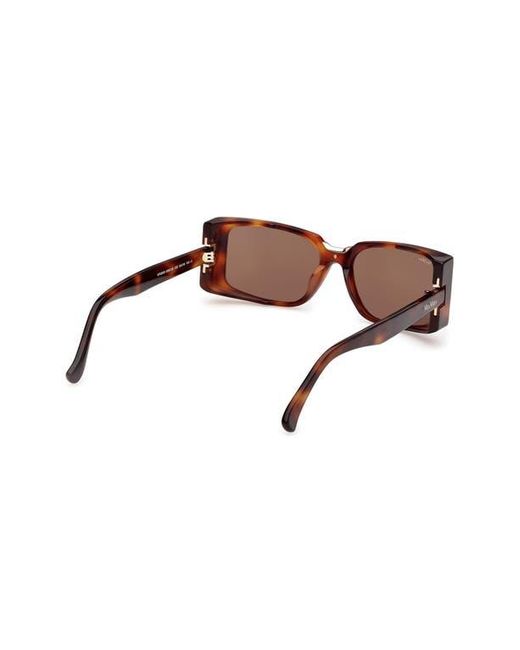 Max Mara Brown Spark 54Mm Rectangular Sunglasses