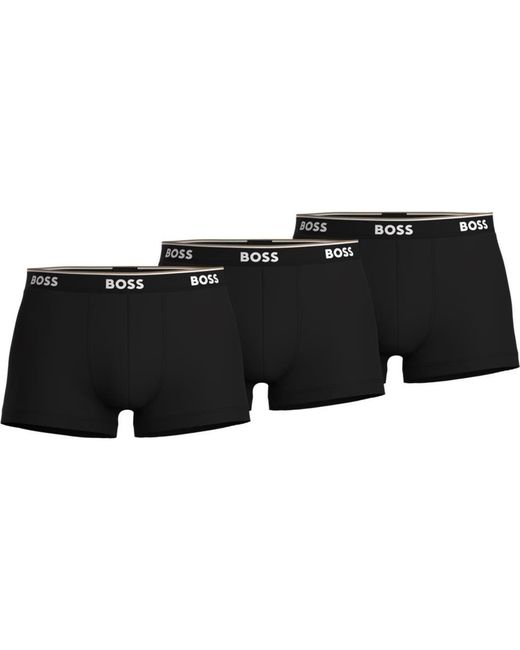 Boss Black 3-Pack Power Stretch Cotton Trunks for men