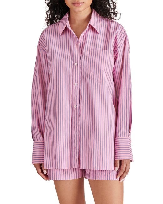 Steve Madden Pink Murphy Stripe Button-up Shirt