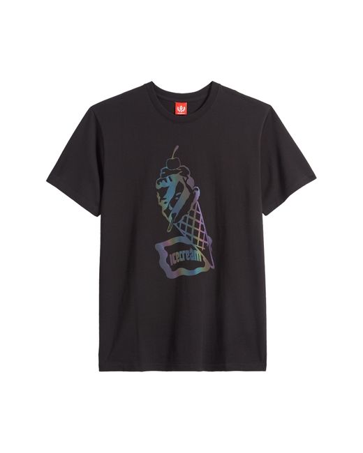 ICECREAM Black Shine Graphic T-shirt for men