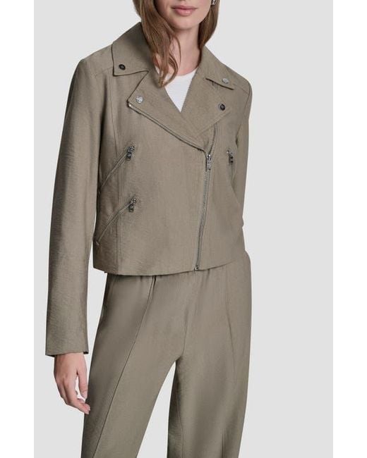 DKNY Multicolor Crinkle Moto Jacket