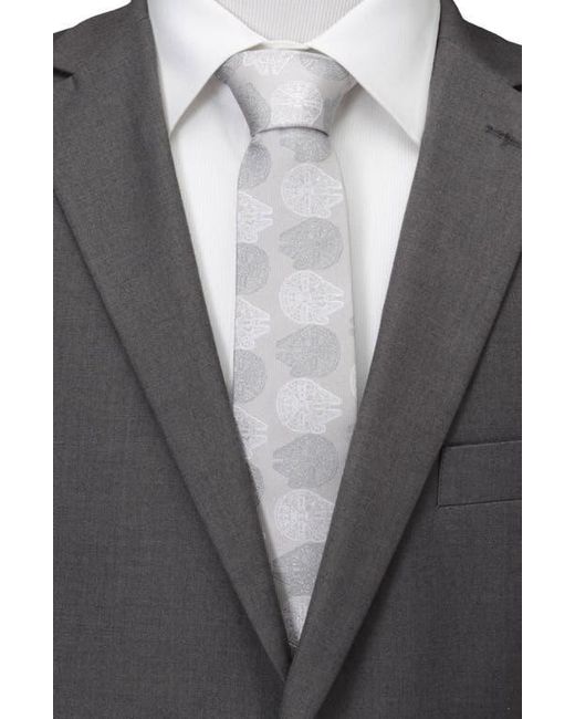 Cufflinks Inc. White X Star Wars Millennium Falcon Silk Tie for men