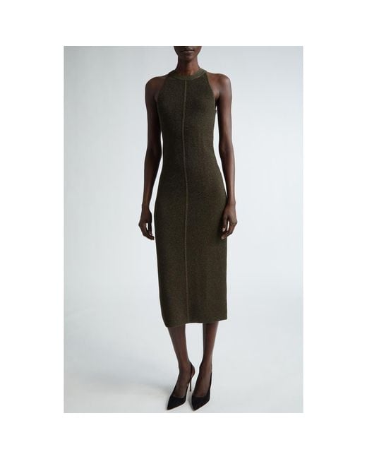 St. John Multicolor Two-Layer Stretch Mesh Dress