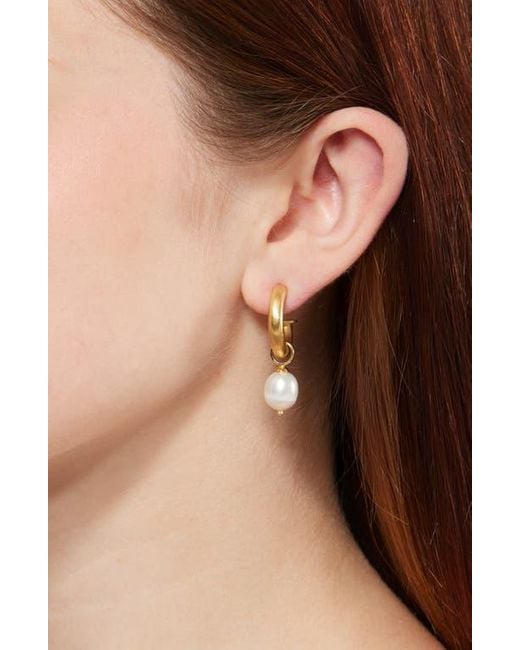 Dean Davidson Metallic Siena Baroque Freshwater Pearl Drop Hoop Earrings