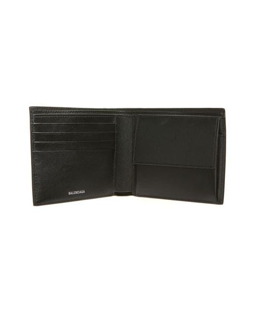 Balenciaga Black Leather Bifold Wallet for men