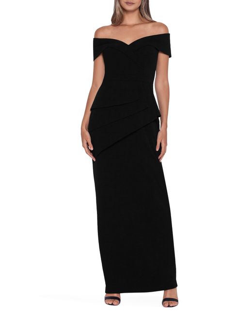 Xscape Off The Shoulder Evening Gown in Black Lyst