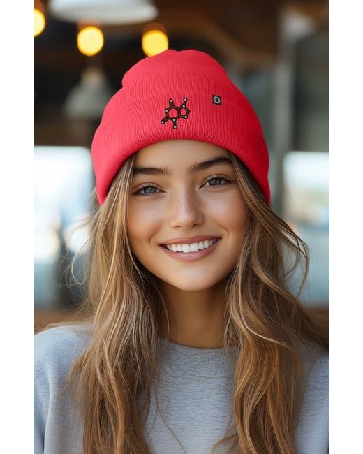 Alix Red Molecule Beanie for men