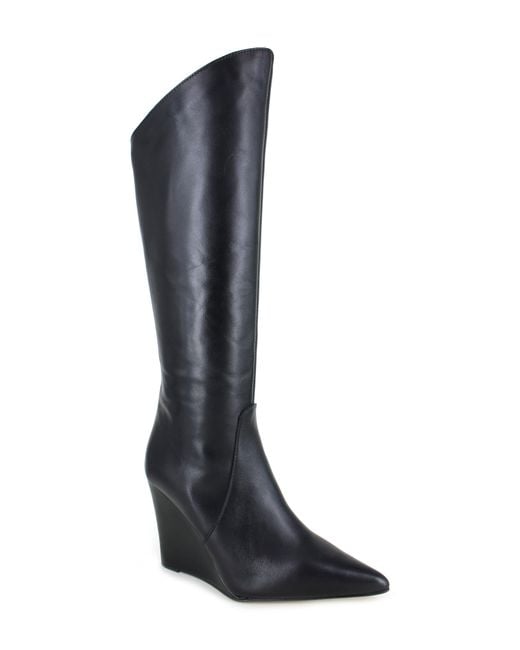 Zigi Black Karlin Pointed Toe Wedge Boot