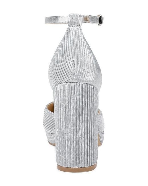 Badgley Mischka White Stephanie Ankle Strap Platform Pump