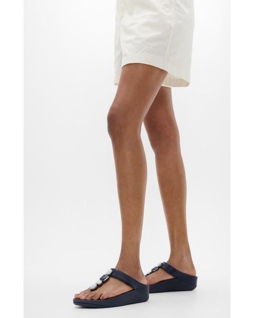 Fitflop Blue Fino Multistone Flip Flop