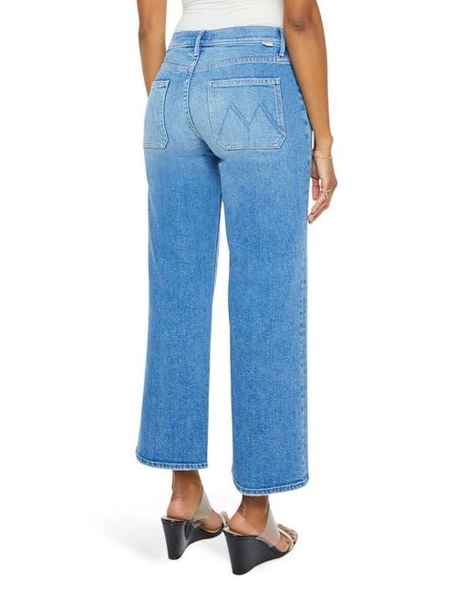 Mother Blue The Maven Patch Pocket Ankle Wide Leg Jeans