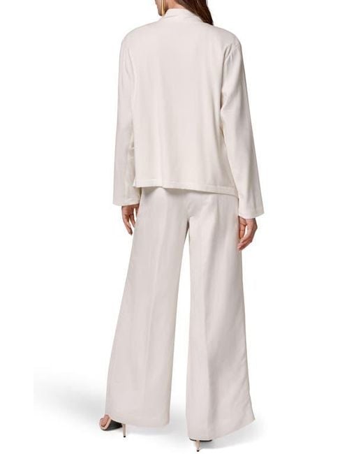 Donna Karan White Drape Front Jacket