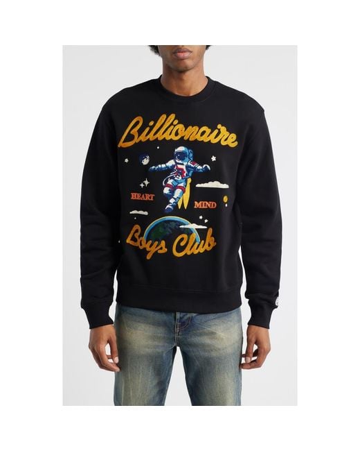 BBCICECREAM Black Bb Jet Set Embroidered Graphic Sweatshirt for men