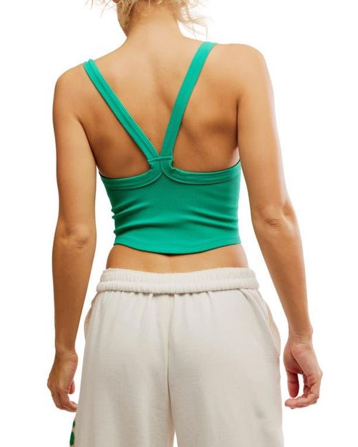 Free People Blue Fp Movement All Clear Rib Crop Camisole