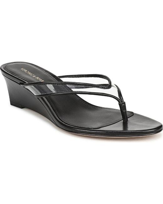 Veronica Beard Black Clea Wedge Flip Flop