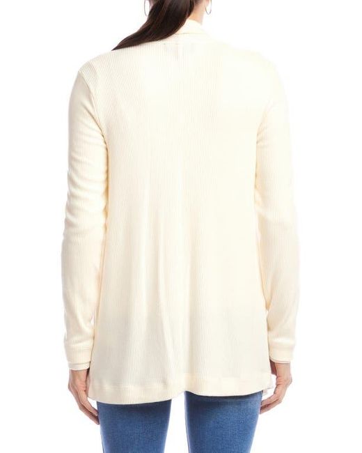 Karen Kane Natural Rib Draped Open Front Cardigan