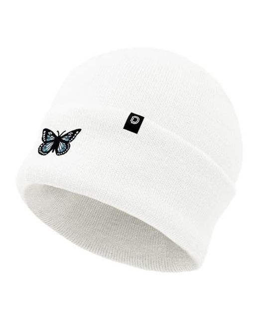 Alix White Butterfly Beanie