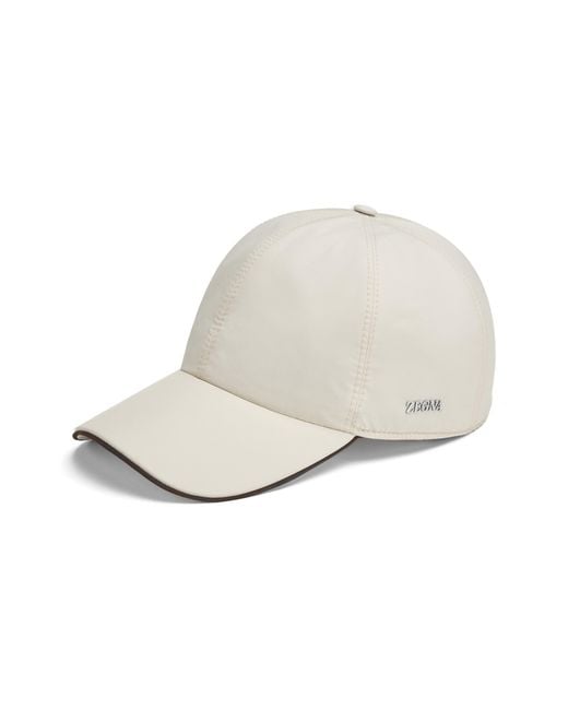 Zegna White Technical Fabric Baseball Cap for men