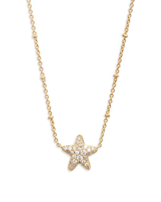 Kendra Scott Metallic Jae Pavé Cubic Zirconia Starfish Pendant Necklace