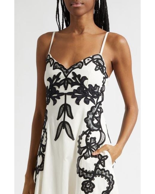 ulla johnson white embroidered sleeveless midi dress Kasia Dress main image 0