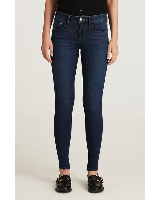 Mavi Women's Blue Adriana Mid Rise Skinny Jeans