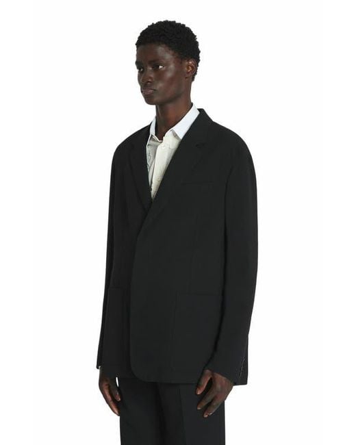 Lanvin Black Loose-Fitting Wool Jacket for men